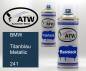 Preview: BMW, Titanblau Metallic, 241: 400ml Sprühdose + 400ml Klarlack - Set, von ATW Autoteile West.